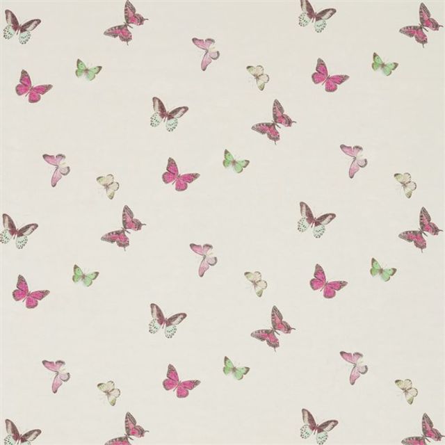Sanderson Woodland Walk Butterfly Voile Fuchsia/Cream Upholstery Fabric