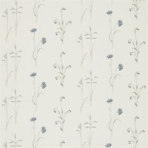 Meadow Grasses Cobalt/Chalk Voile Fabric