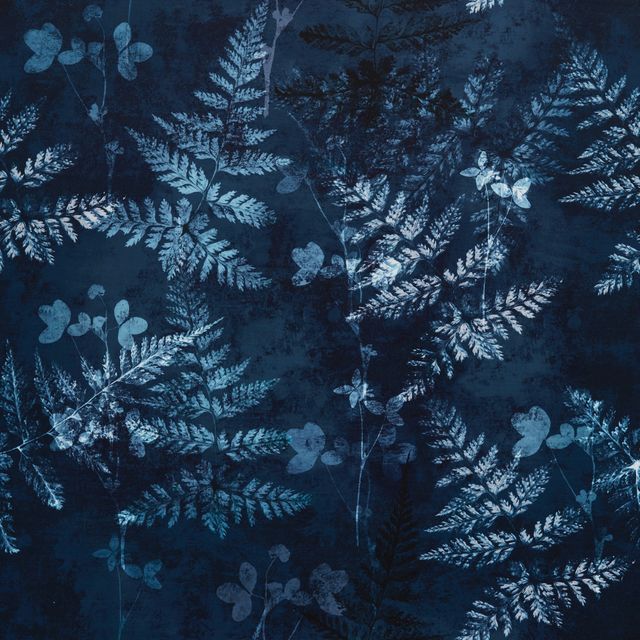 Folium Indigo Voile Fabric