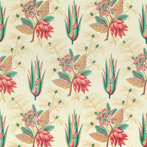 Desert Flower II Crimson/Teal Upholstery Fabric