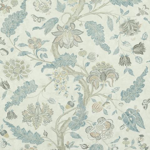 Indienne Print Natrual/Aubusson Upholstery Fabric