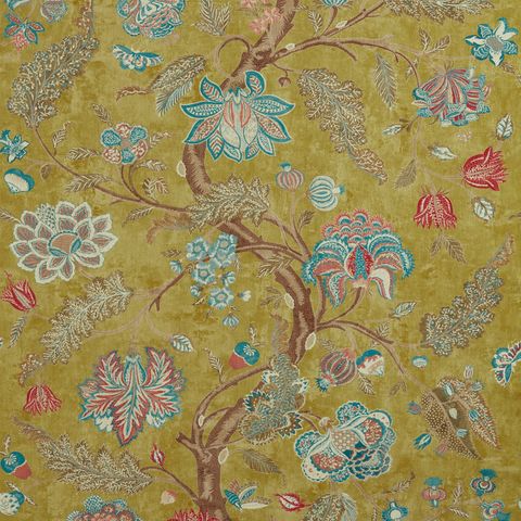 Indienne Print Tigers Eye/Cinnabar Upholstery Fabric