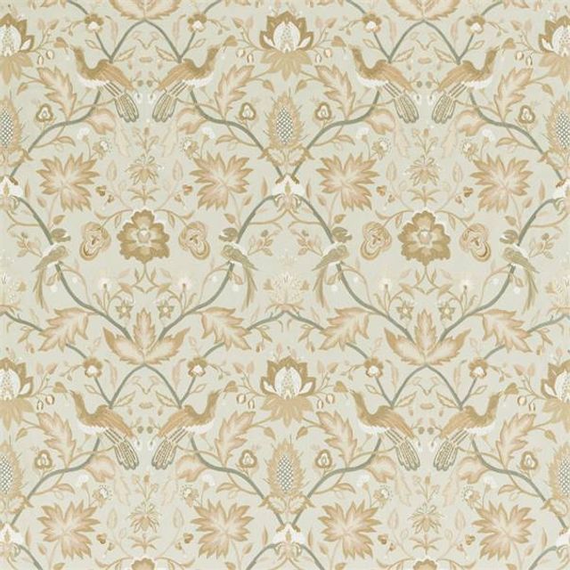 Zoffany Antiquary Oiseaux De Paradis Embroidery Mineral