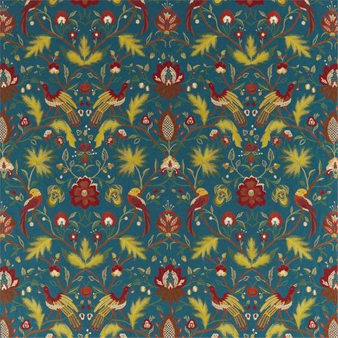 Oiseaux De Paradis Embroidery Prussian Blue