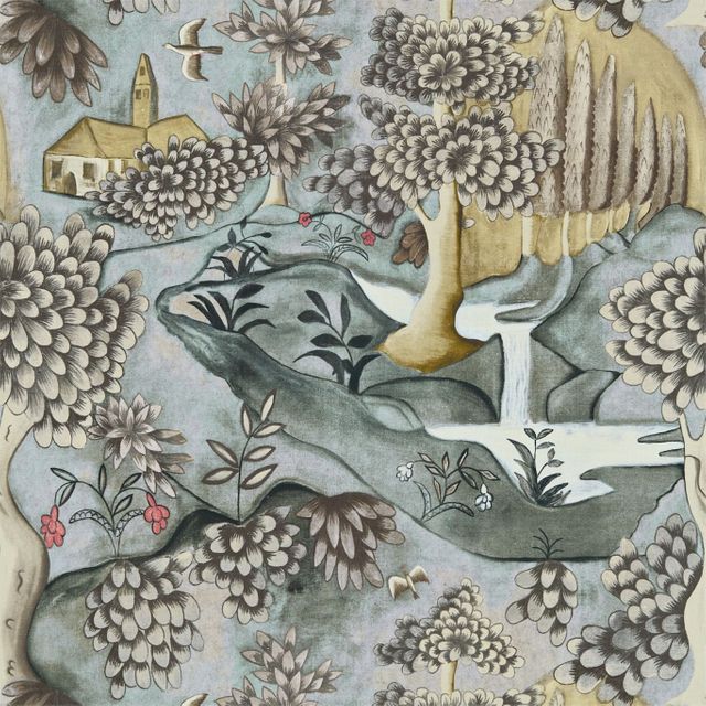 Zoffany Arden Fabrics by Melissa White Verdure Lead Blue