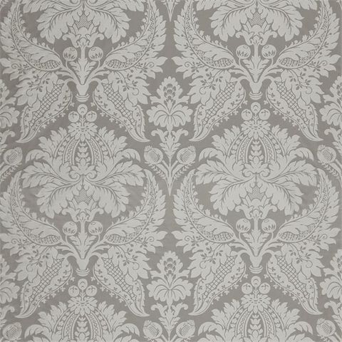 Malmaison Damask Silver Voile Fabric