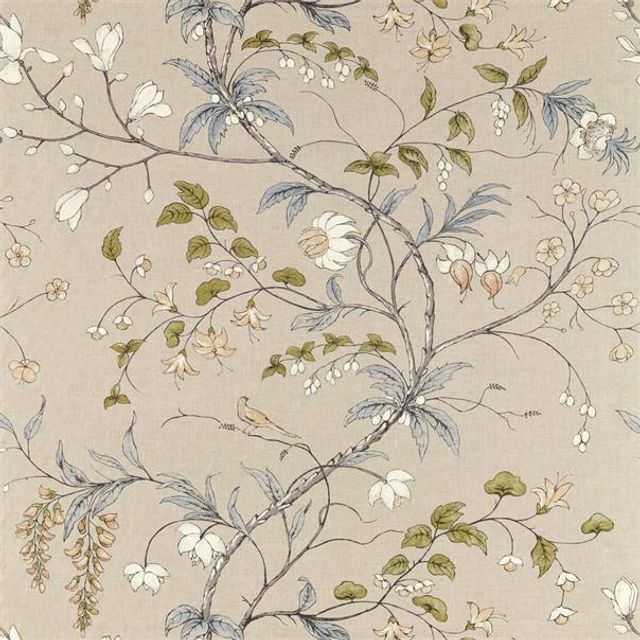 Zoffany Darnley Fabrics Chambalon Trail Mercury/Platinum Grey