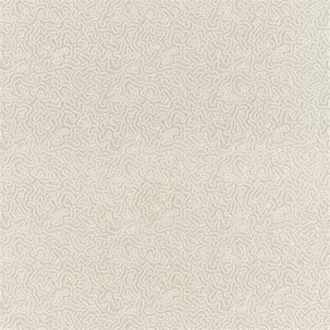 Maze Coral Platinum White Voile Fabric