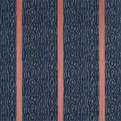 Lennox Stripe Indigo/Sunstone Voile Fabric