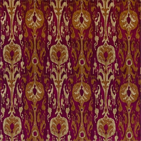 Kashgar Velvet Red/Gold Upholstery Fabric