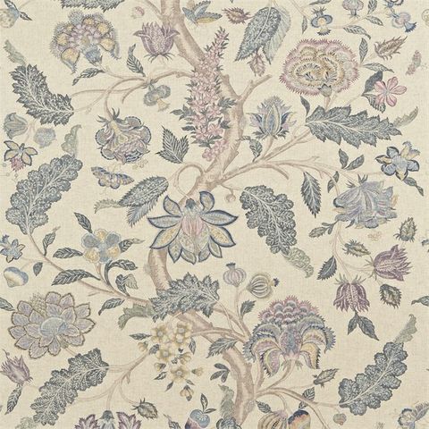 Kalamkari Blue/Lilac Upholstery Fabric