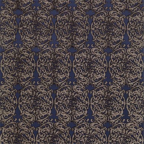 Tespi Indigo/Taupe Voile Fabric