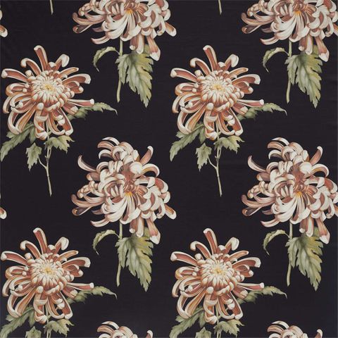 Evelyn Koi/Vine Black Voile Fabric