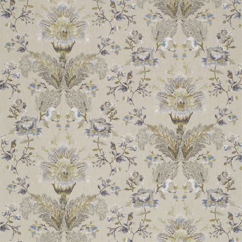 Stitch Damask Mineral Voile Fabric