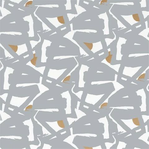 Rakugaki Quartz Grey Voile Fabric