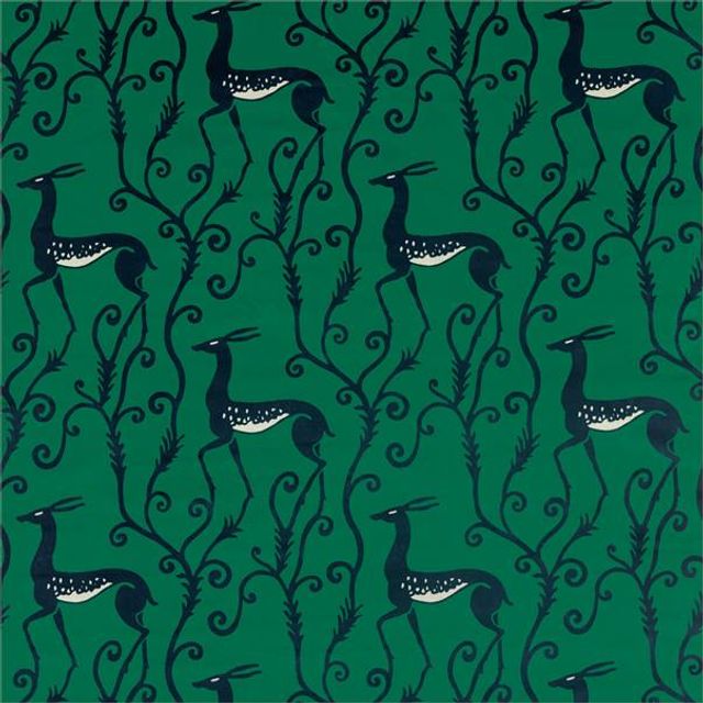 Zoffany Icons Fabrics Deco Deer Velvet Deer Velvet Malachite