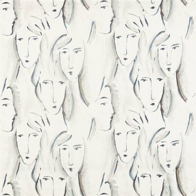 Zoffany Icons Fabrics Les Dames Charcoal