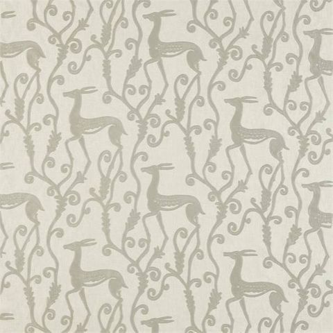 Deco Deer Empire Grey Voile Fabric