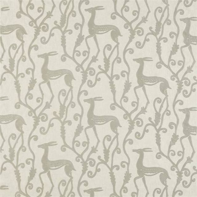 Zoffany Icons Fabrics Deco Deer Empire Grey