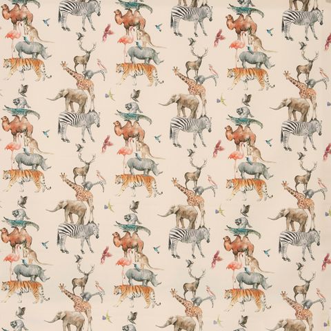 Animal Kingdom Rainbow Voile Fabric