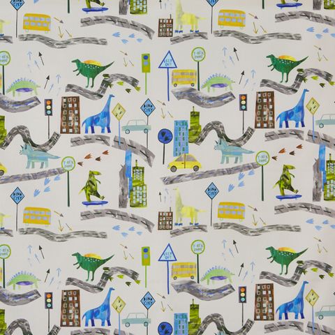 Dino City Reef Voile Fabric