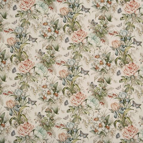 Hot House Peach Blossom Voile Fabric