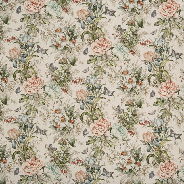 Prestigious Textiles Grand Botanical  Hot House Peach Blossom