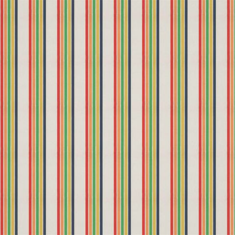 Helter Skelter Stripe Navy/Poppy/Apricot/Gecko Upholstery Fabric