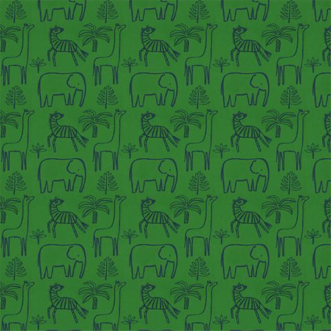 Funky Jungle Gecko/Cobalt Upholstery Fabric