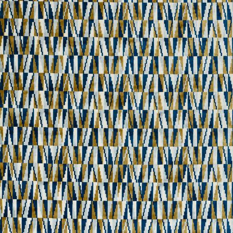 Acute Cobalt/Ochre Upholstery Fabric