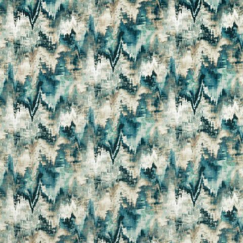 Distortion Adriatic/Ink/Parchment Upholstery Fabric