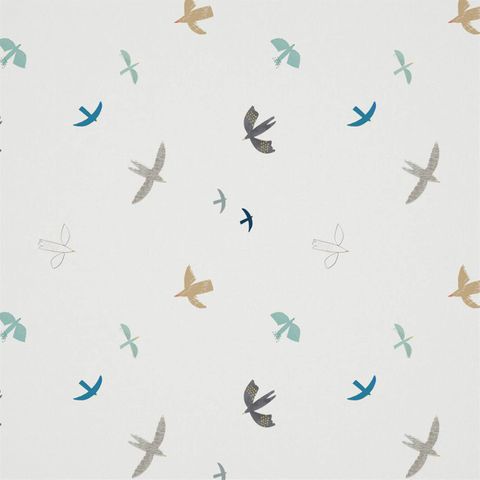 Skies Above Duck Egg/Linen Upholstery Fabric