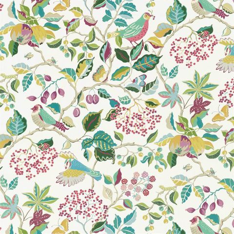 Birds & Berries Fern Upholstery Fabric