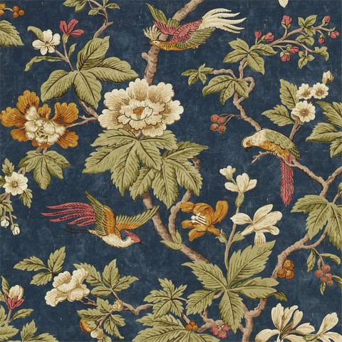 Lophura Navy Upholstery Fabric