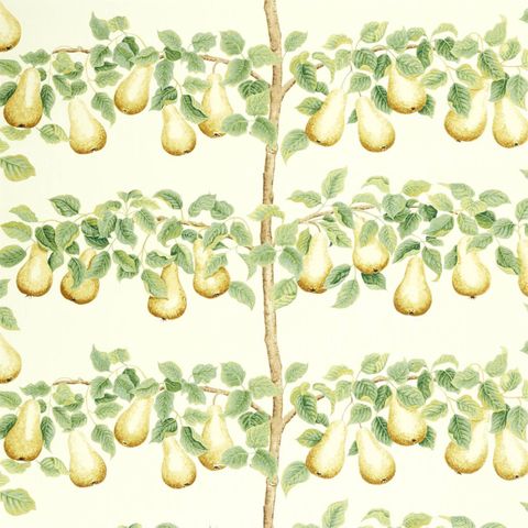 Perry Pears Ochre/Leaf Green Upholstery Fabric