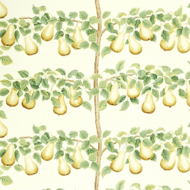 Sanderson A Celebration Of The National Trust Fabrics Perry Pears Ochre/Leaf Green