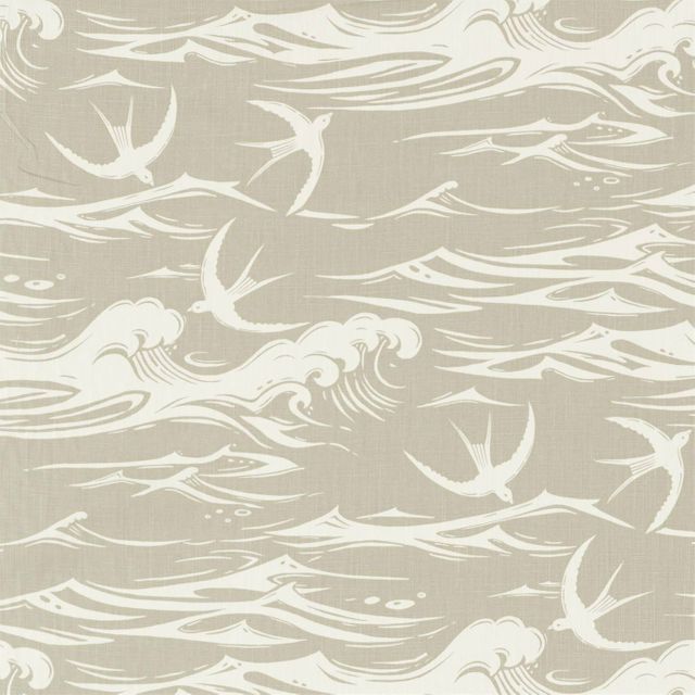 Sanderson A Celebration Of The National Trust Fabrics Swallows at Sea Linen