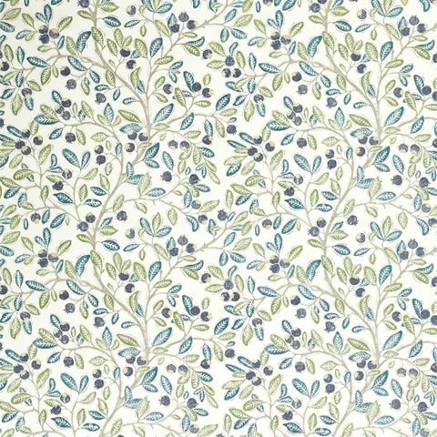 Wild Berries Blueberry/Sage Upholstery Fabric