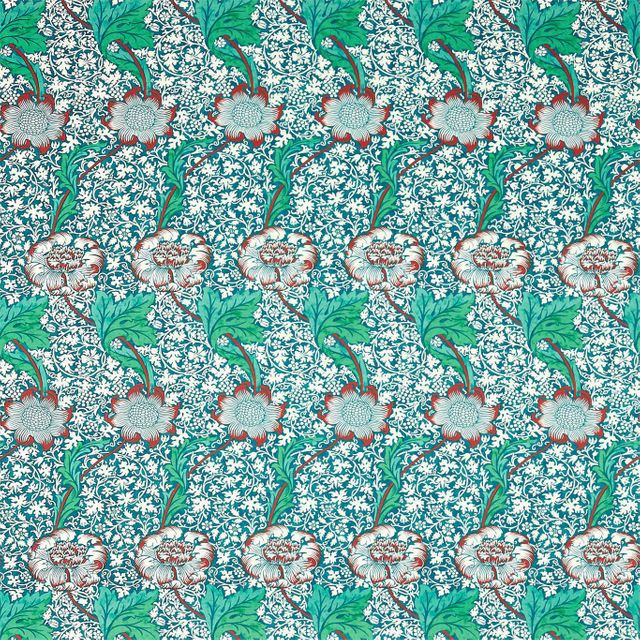 William Morris Ben Pentreath The Queen Square Fabrics Kennet Aqua/Pink