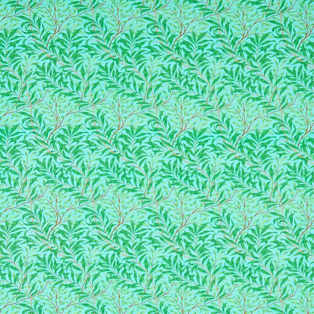 William Morris Ben Pentreath The Queen Square Fabrics Willow Bough Sky/Leaf Green