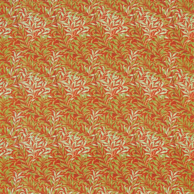 William Morris Ben Pentreath The Queen Square Fabrics Willow Bough Tomato/Olive