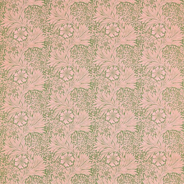 William Morris Ben Pentreath The Queen Square Fabrics Marigold Olive/Pink