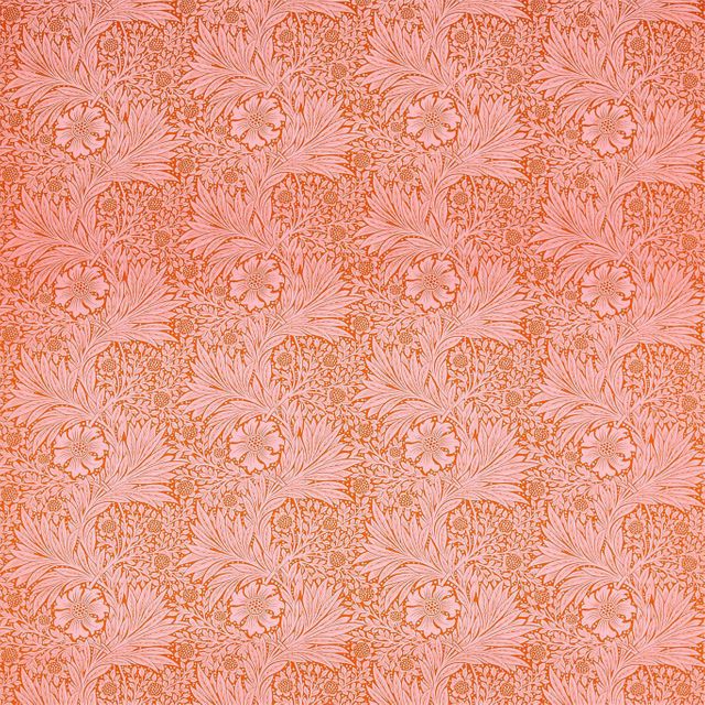 William Morris Ben Pentreath The Queen Square Fabrics Marigold Orange/Pink