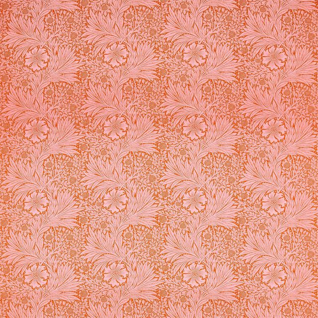 William Morris Ben Pentreath The Queen Square Fabrics Marigold Orange/Pink