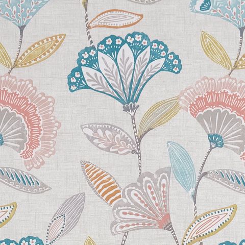 Bohemia Coral/Teal Upholstery Fabric