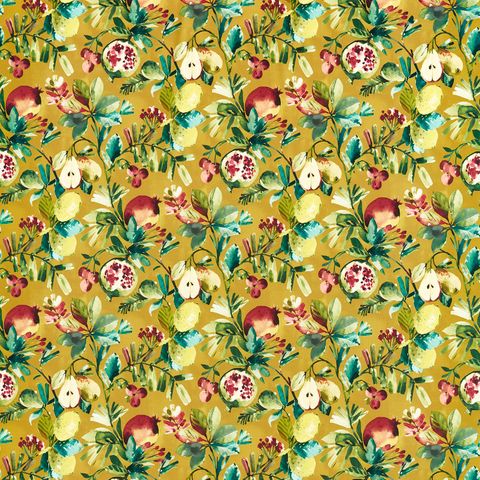 Fruta Velvet Ochre Upholstery Fabric