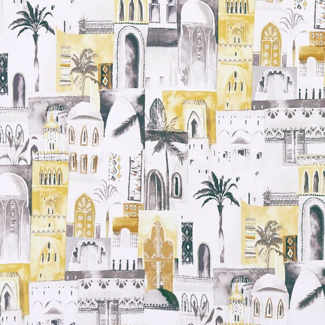 Clarke and Clarke Prince of Persia Marrakech Charcoal/Ochre