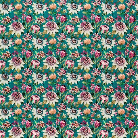 Paradise Velvet Teal Upholstery Fabric
