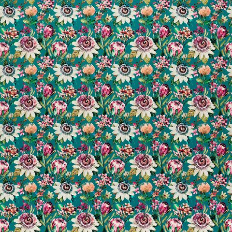 Paradise Velvet Teal Upholstery Fabric