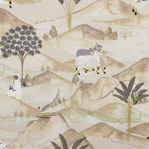 Sahara Charcoal/Ochre Upholstery Fabric